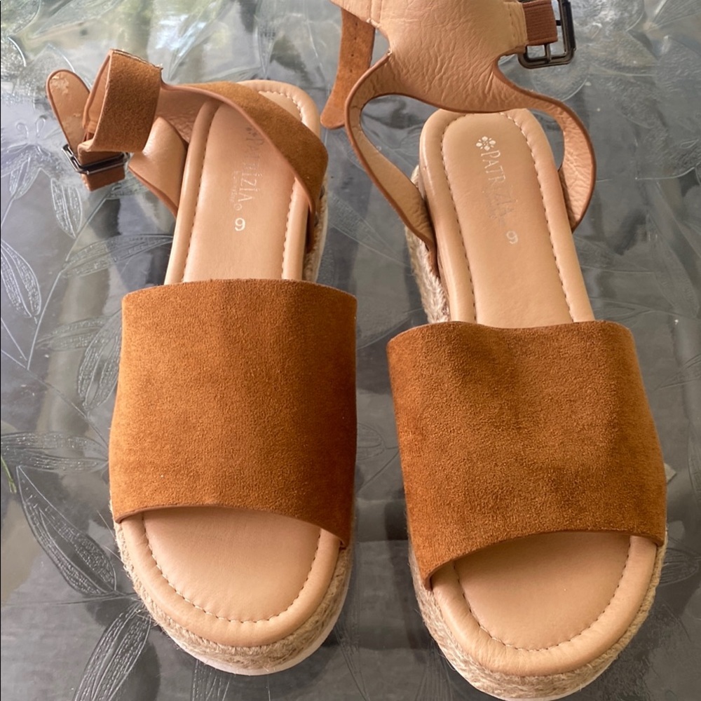 Tan Suede Espadrille Sandals